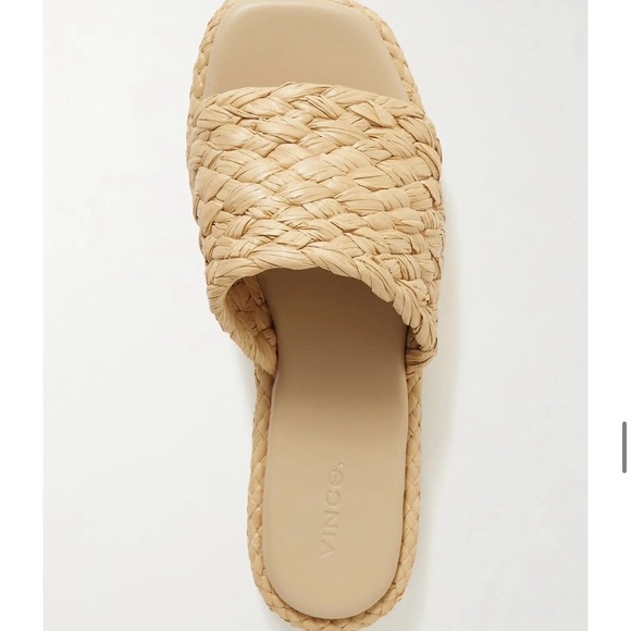 Vince Rumi Raffia Slides - Picture 2 of 5